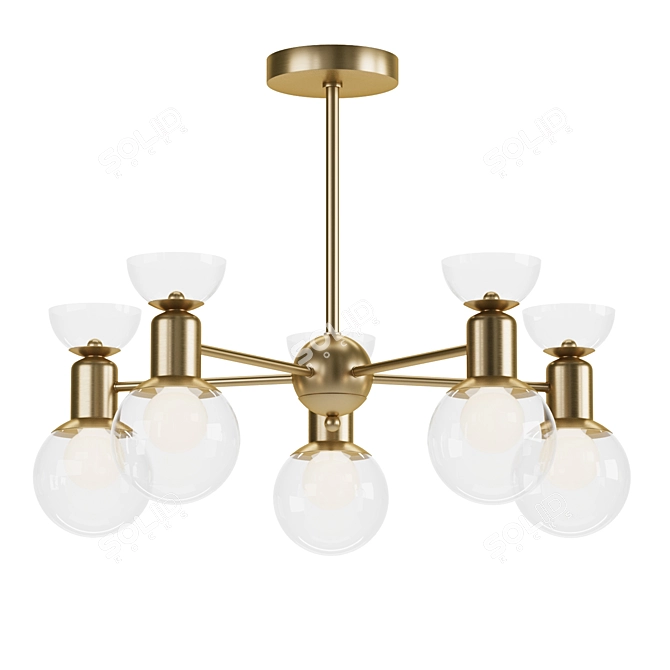 Karisma Metal Glass Chandelier 3D model image 2