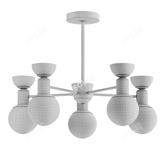 Karisma Metal Glass Chandelier 3D model image 3