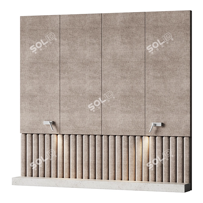 Soft Fabric Wall Panel Set 3D model image 1