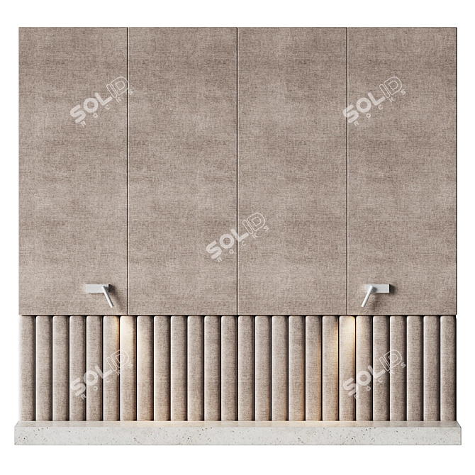 Soft Fabric Wall Panel Set 3D model image 4