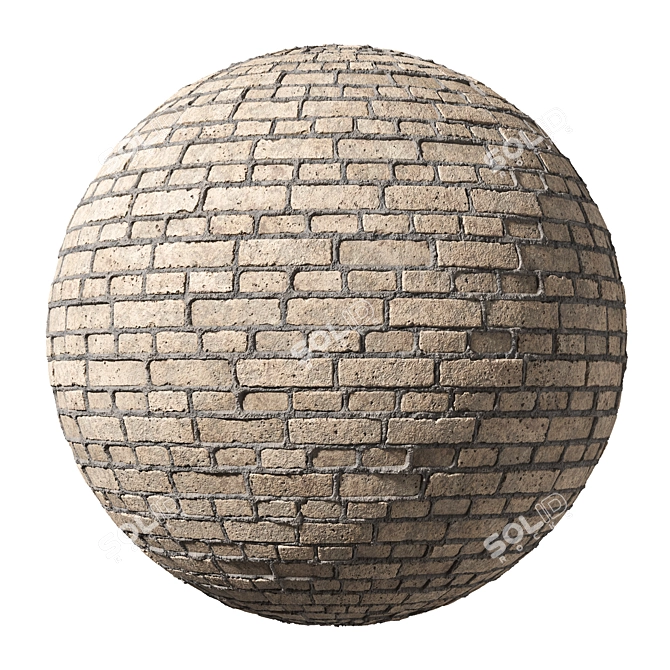 Seamless Brick Wall Texture Set 3D model image 1