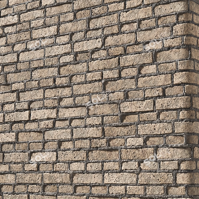 Seamless Brick Wall Texture Set 3D model image 3