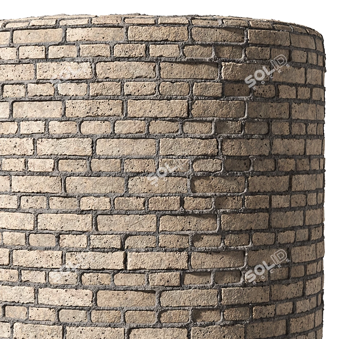 Seamless Brick Wall Texture Set 3D model image 4