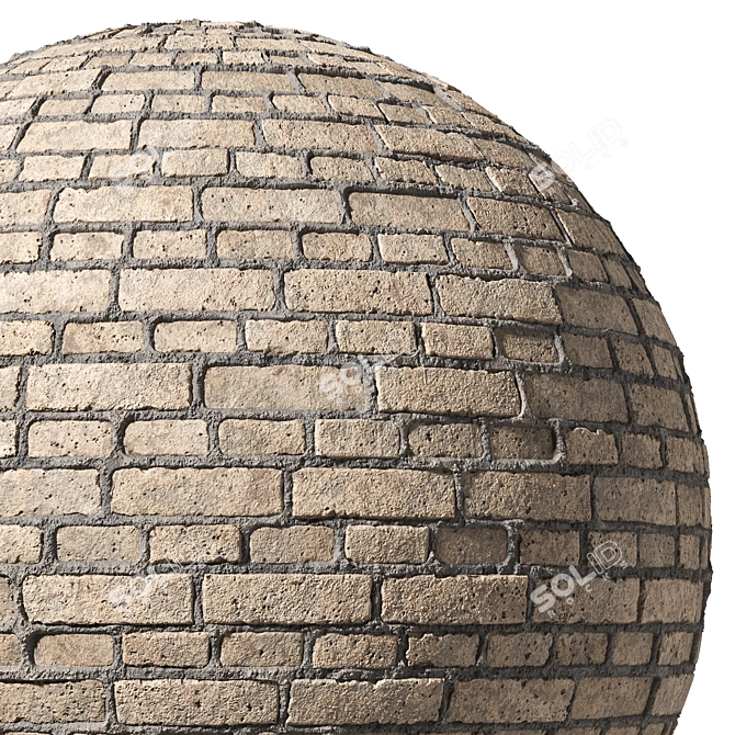 Seamless Brick Wall Texture Set 3D model image 6