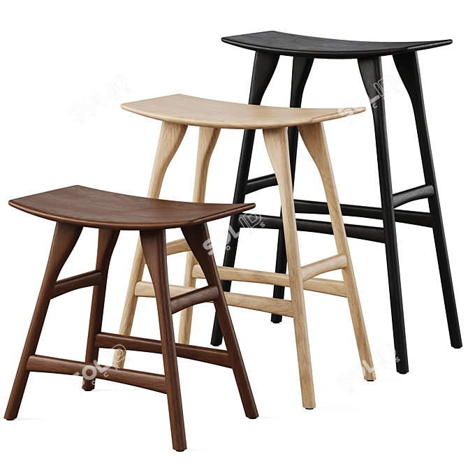 Osso Stools Set by Ethnicraft 3D model image 1