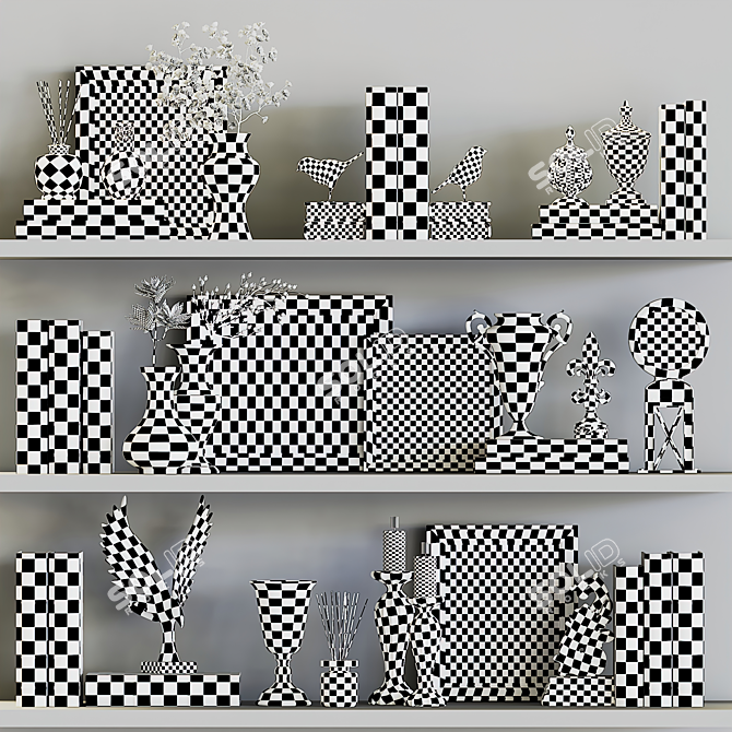  Retro Charm Decor Set 3D model image 10