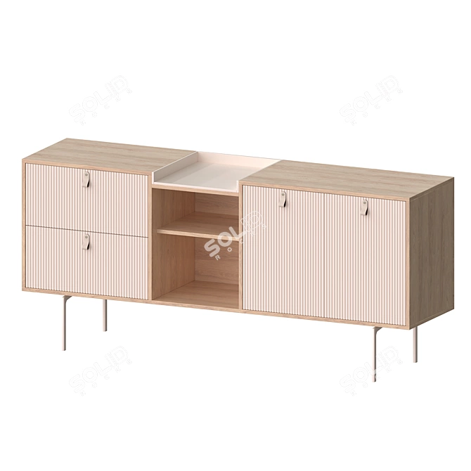 Elegant Creme Sideboard - Stylish Storage 3D model image 1