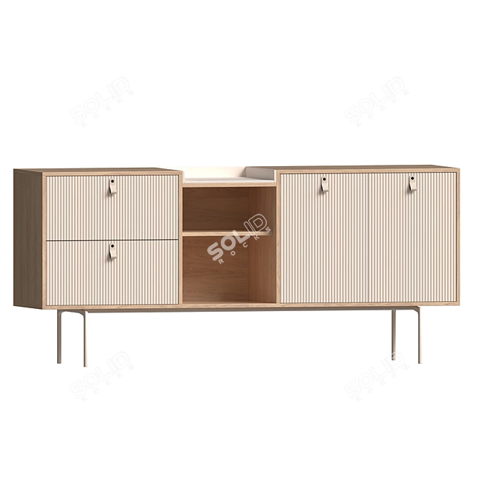 Elegant Creme Sideboard - Stylish Storage 3D model image 2