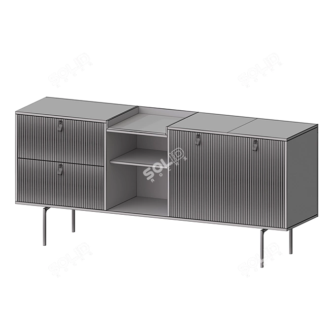 Elegant Creme Sideboard - Stylish Storage 3D model image 3