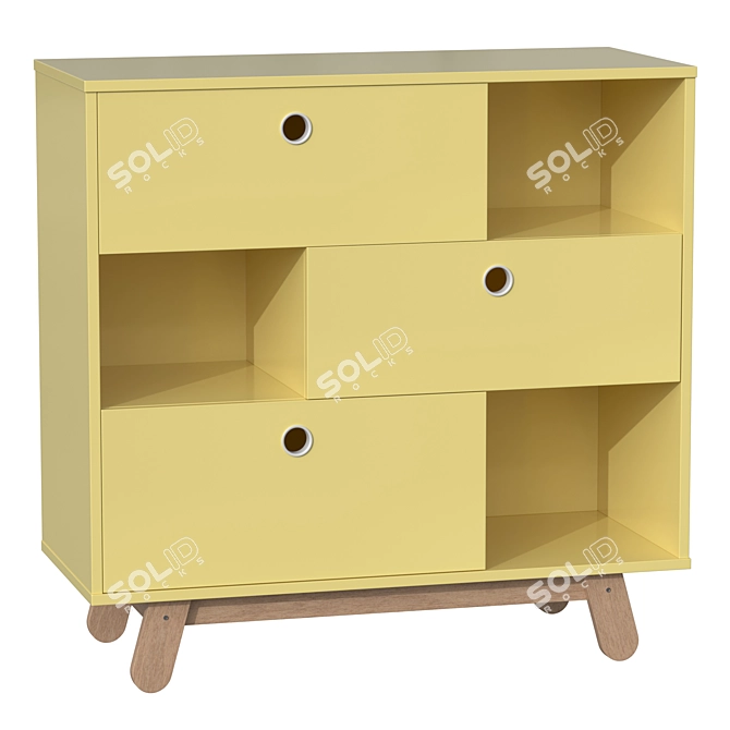 Modern Latte Drawer Organizer Cabinet 3D model image 2