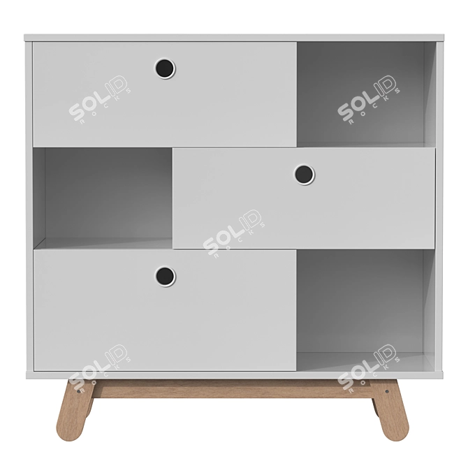 Modern Latte Drawer Organizer Cabinet 3D model image 4