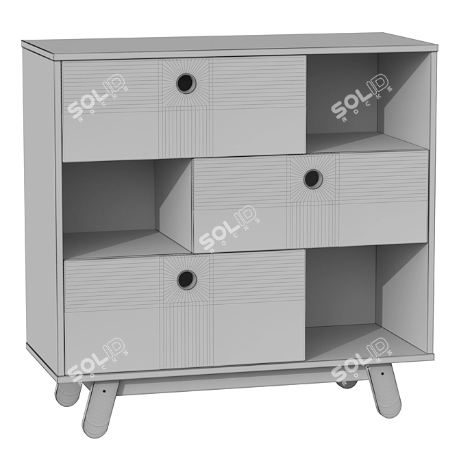 Modern Latte Drawer Organizer Cabinet 3D model image 5