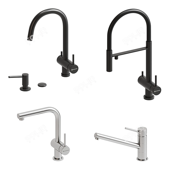 Omoikiri Kitchen Faucets: Premium Models & Accessories 3D model image 1