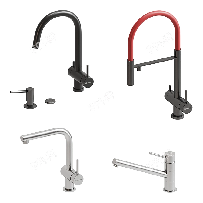 Omoikiri Kitchen Faucets: Premium Models & Accessories 3D model image 3