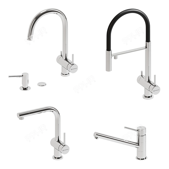 Omoikiri Kitchen Faucets: Premium Models & Accessories 3D model image 4