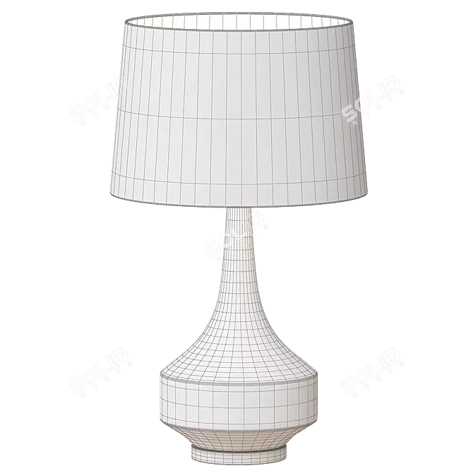 Modern White Table Lamp, Version 2013 3D model image 3