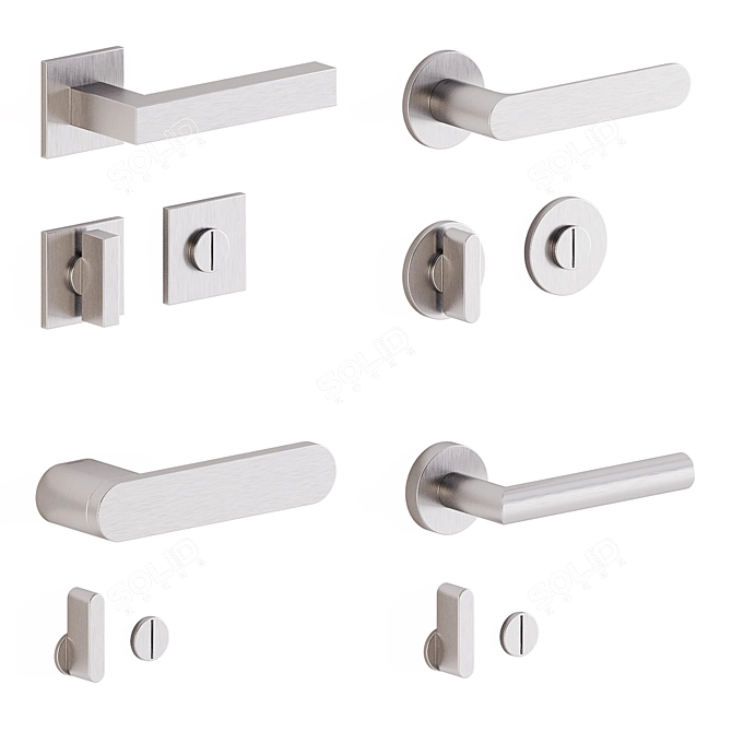 Olivari Set 1 Door Handles 3D model image 3