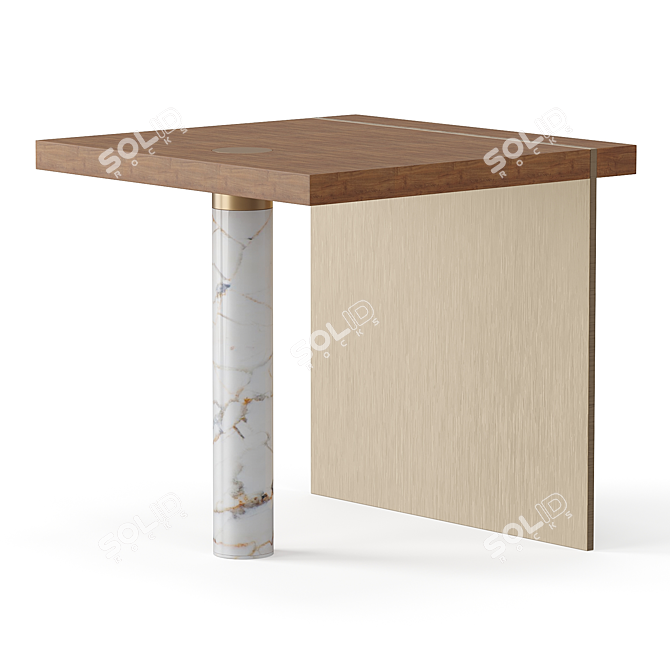 Lakewood Modern Square Side Table 3D model image 2