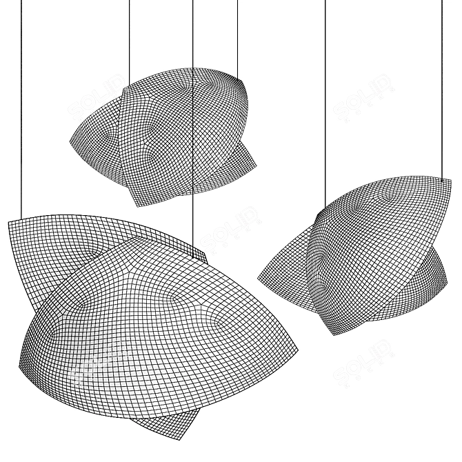 Elegant Isko Pendant Lighting 3D model image 3