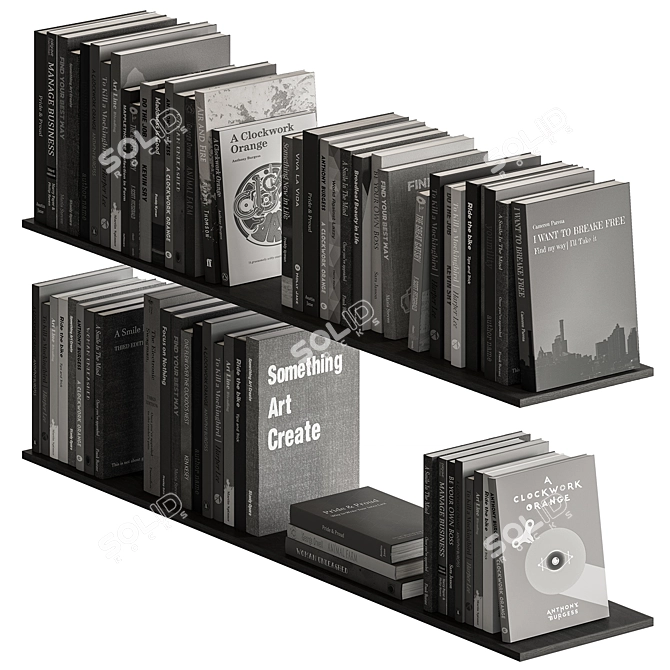 Sleek Book Collection Set 3D model image 2