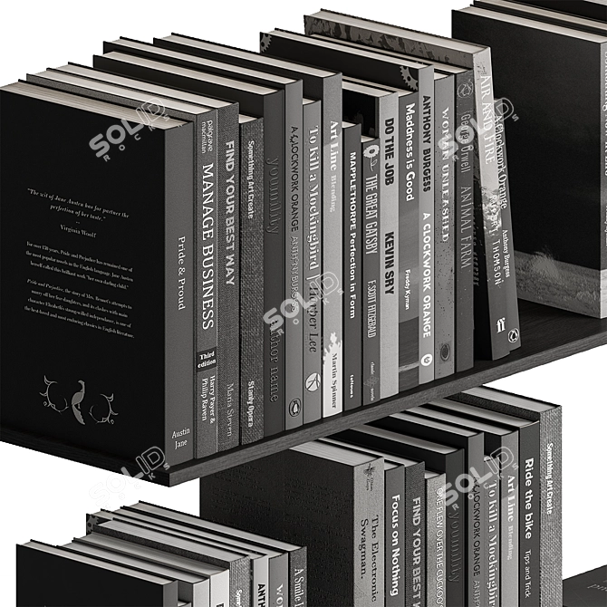 Sleek Book Collection Set 3D model image 3