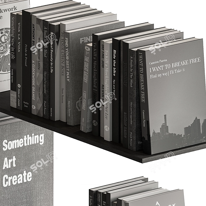 Sleek Book Collection Set 3D model image 4