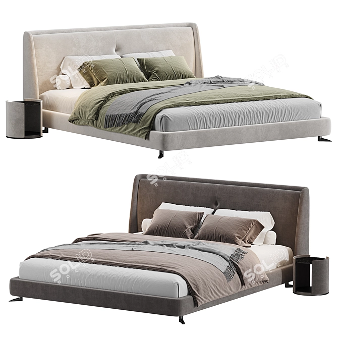Modern Luxury Spencar Bed Collection 3D model image 1