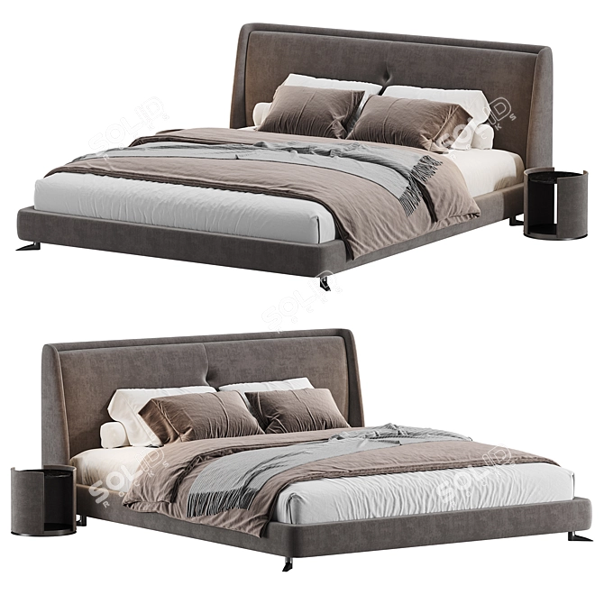 Modern Luxury Spencar Bed Collection 3D model image 3