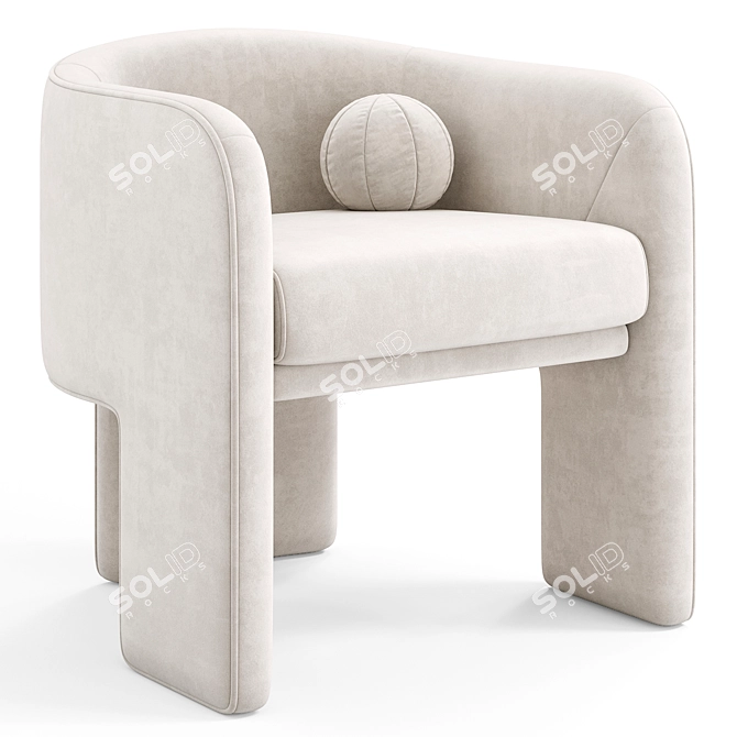 Elegant Milo Baughman Armchair Modernism 3D model image 2