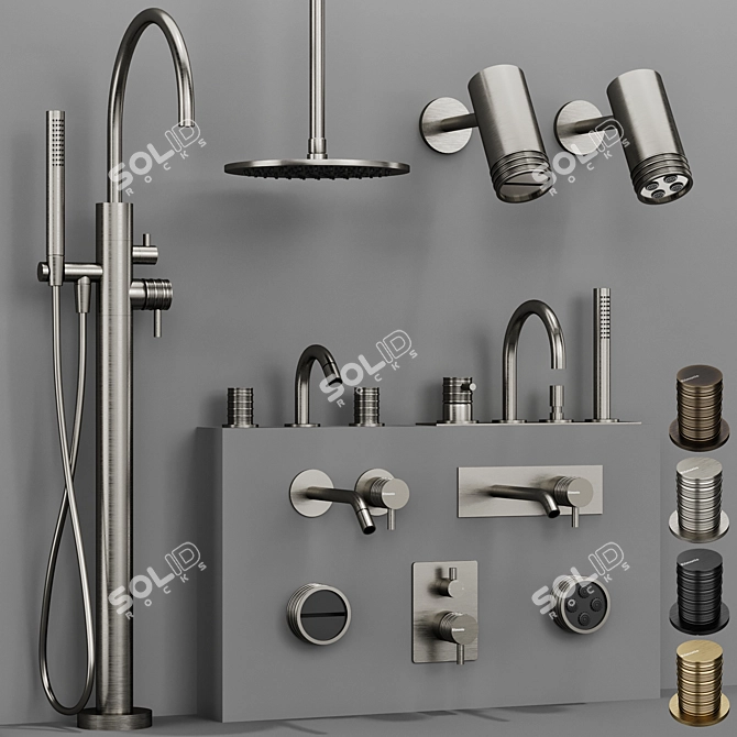 Ritmonio DIAMETRO35 Faucet Set-Fingerprint Design 3D model image 2
