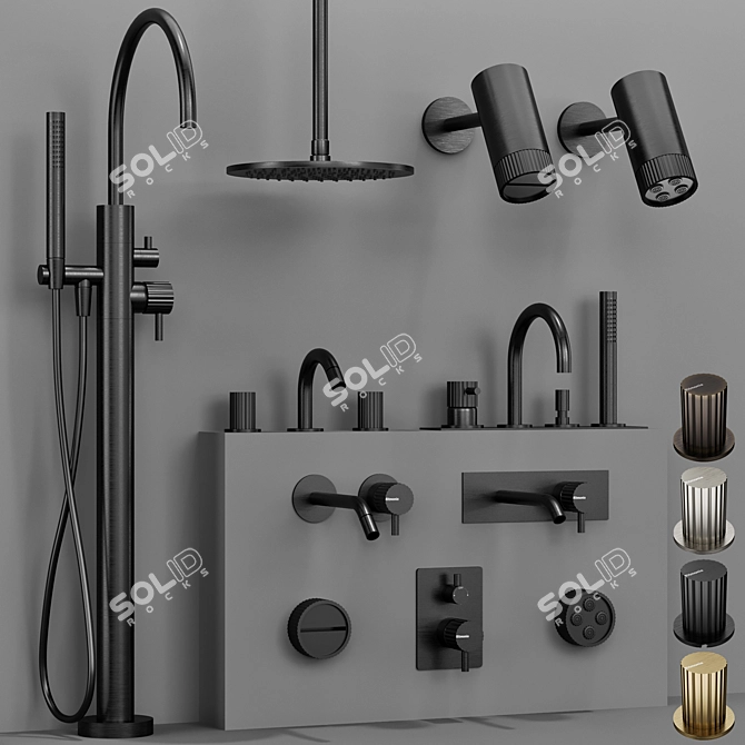 Ritmonio DIAMETRO35 Faucet Set-Fingerprint Design 3D model image 4