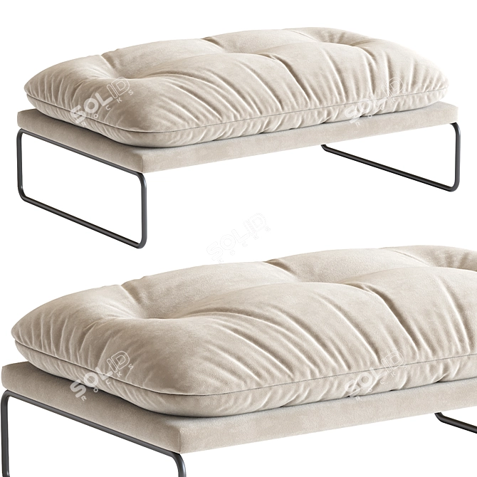 Sleek New York Suite Ottoman 3D model image 2