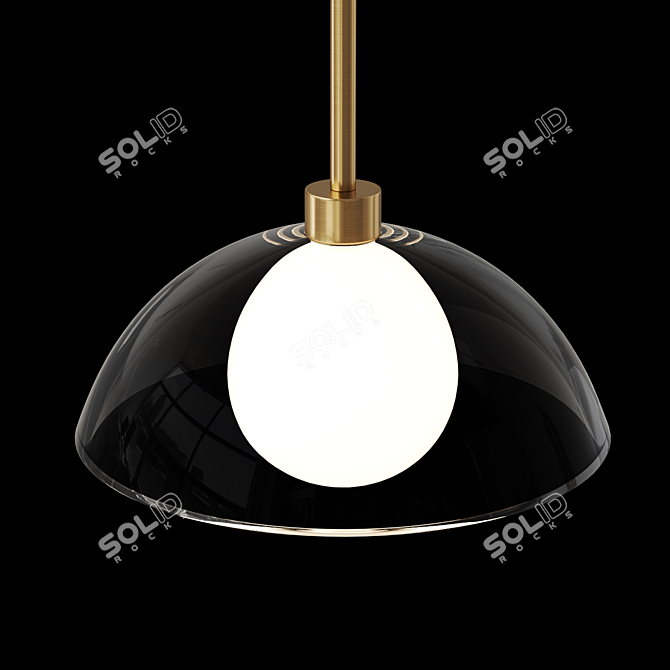 Handcrafted Glass Dome Vertical LED Lamp 3D model image 3