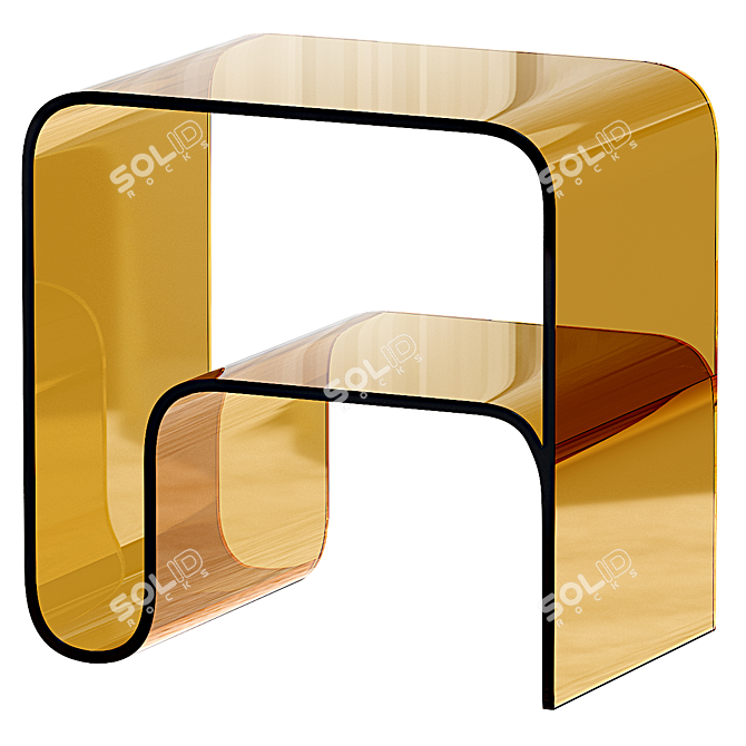 Elegant Akeilius Acrylic Side Table 3D model image 1