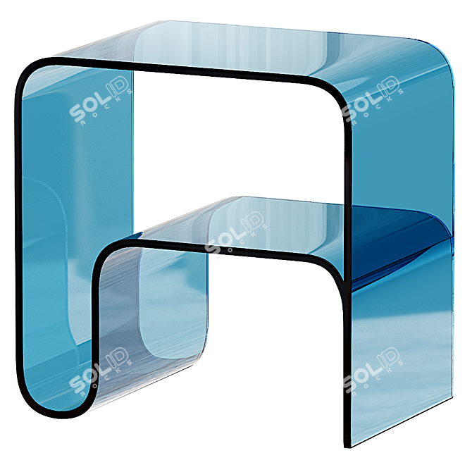 Elegant Akeilius Acrylic Side Table 3D model image 2