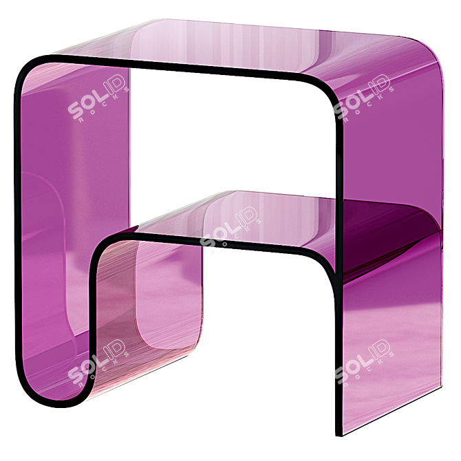 Elegant Akeilius Acrylic Side Table 3D model image 3