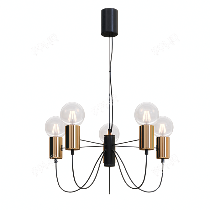 Elegant Edisson Pendant Light 3D model image 1