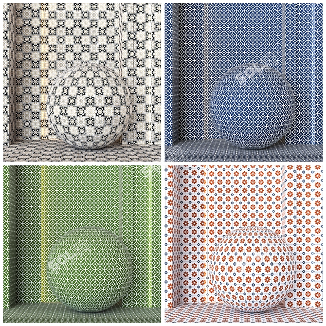 23 Color Ceramics Texture Set 3D model image 3