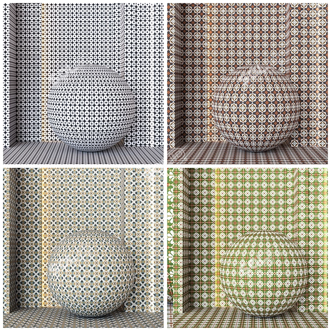 23 Color Ceramics Texture Set 3D model image 4