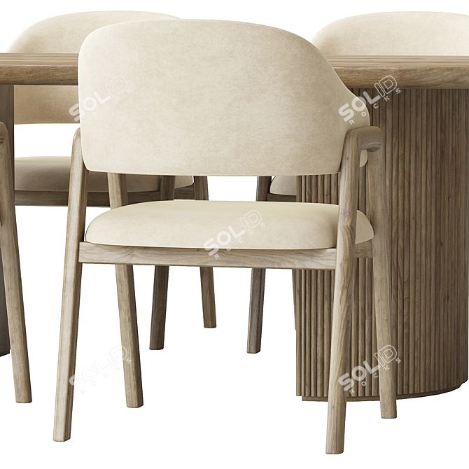 Elegant Trevor Chair Set 3D model image 2