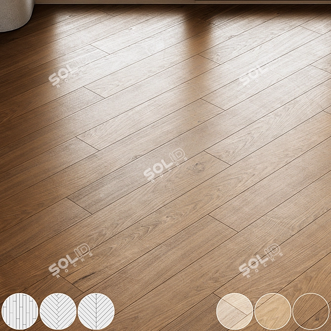 Wood Parquet Flooring Texture Pack 3D model image 1