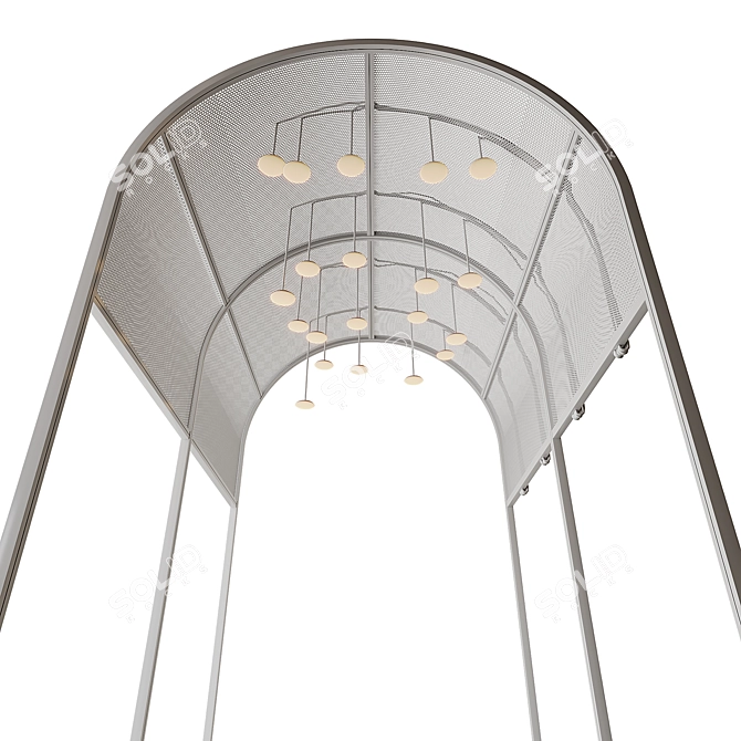 Modern Metal Arc Light Fixture 3D model image 1