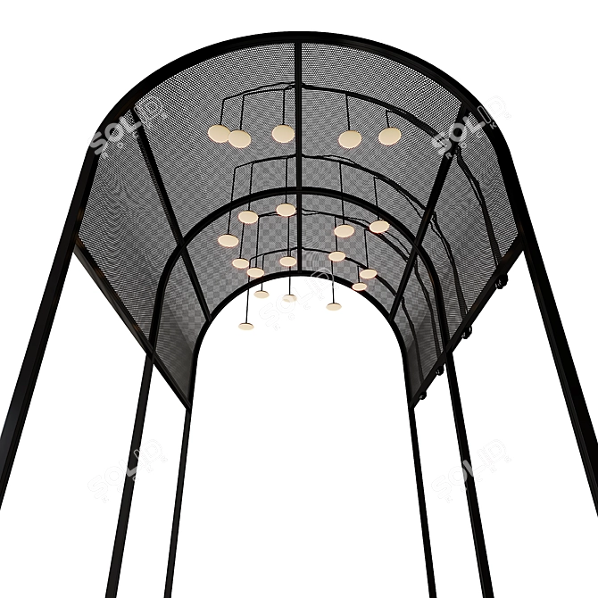 Modern Metal Arc Light Fixture 3D model image 2