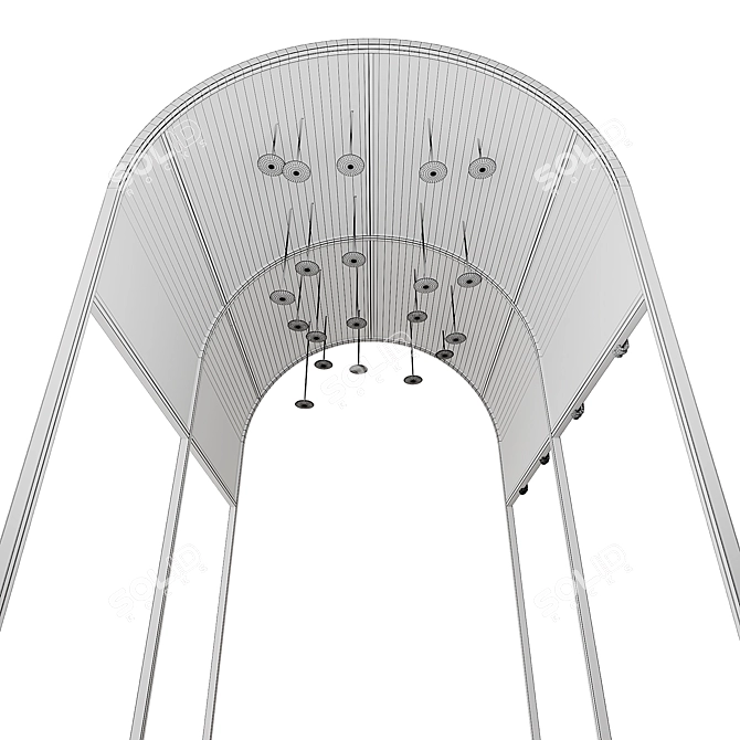 Modern Metal Arc Light Fixture 3D model image 4