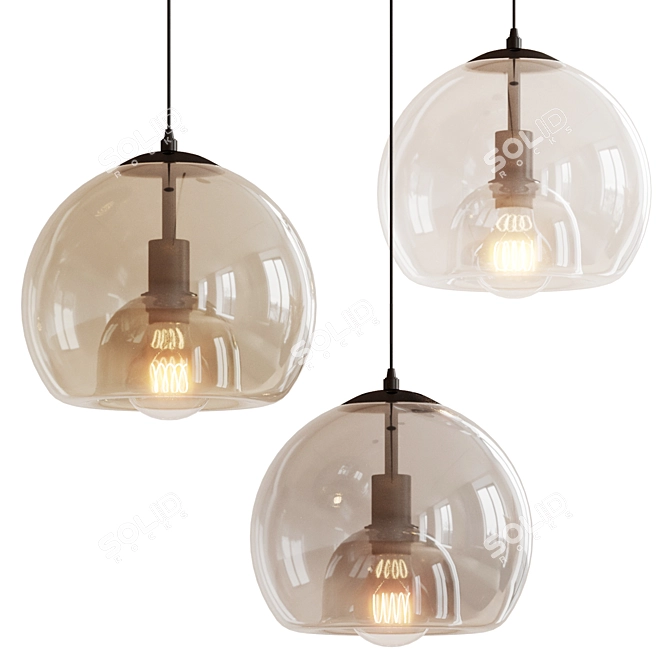 Luminous Focus Metal Glass Lamp 3D model image 1