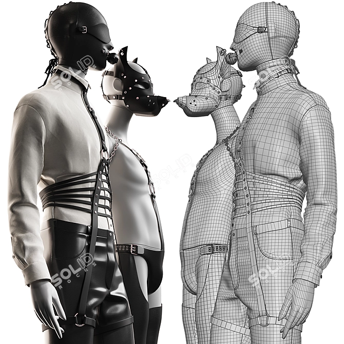 BDSM Themed Mannequins for Display 3D model image 2