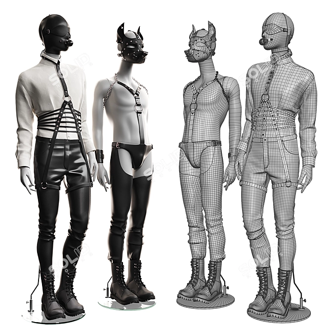 BDSM Themed Mannequins for Display 3D model image 6