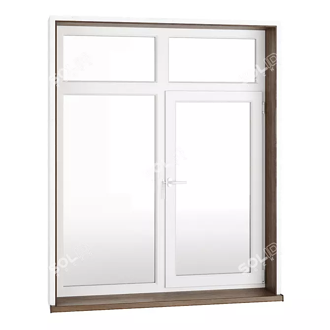 Customizable PVC Windows with Sills 3D model image 2