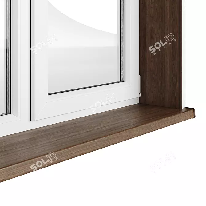 Customizable PVC Windows with Sills 3D model image 3