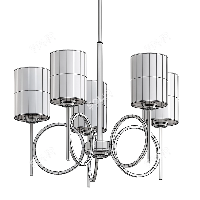 Modern Halo Chandelier Light Fixture 3D model image 3